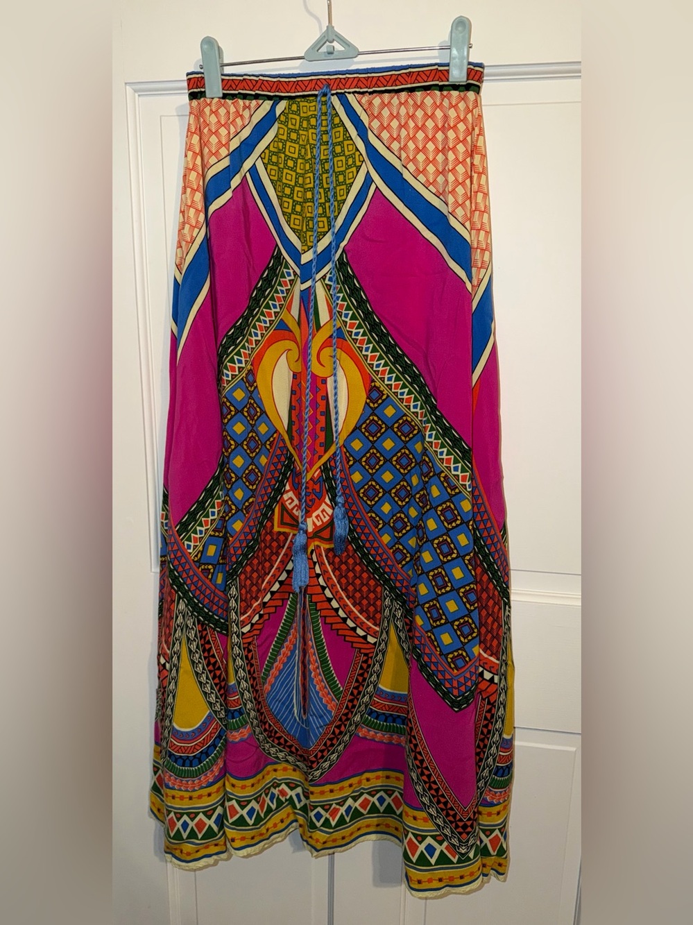 Flying tomato Vibrant Multicolor Maxi Skirt with Bold Geometric Print
